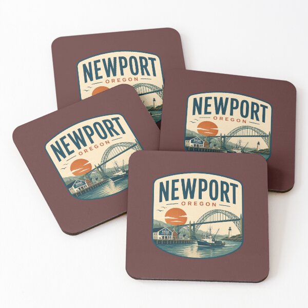 Item preview, Newport Oregon harbor scene with bridge, boat and lighthouse designed and sold by Rue Design Company.