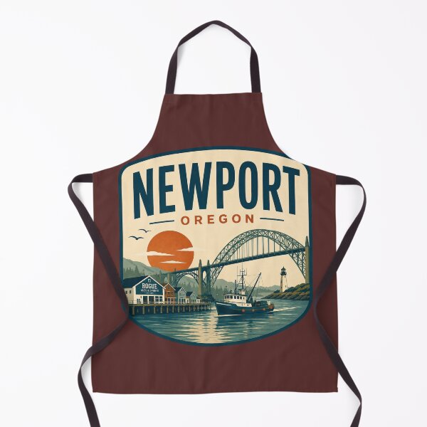 Item preview, Newport Oregon harbor scene with bridge, boat and lighthouse designed and sold by Rue Design Company.