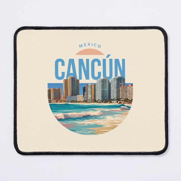 Item preview, Cancun Mexico Beach Skyline Vintage Travel Poster designed and sold by LinaValearte.