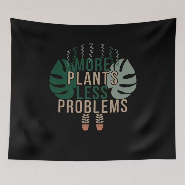 Item preview, More Plants Less Problems Botanical Typography Shirt designed and sold by Daily Mood Tees.