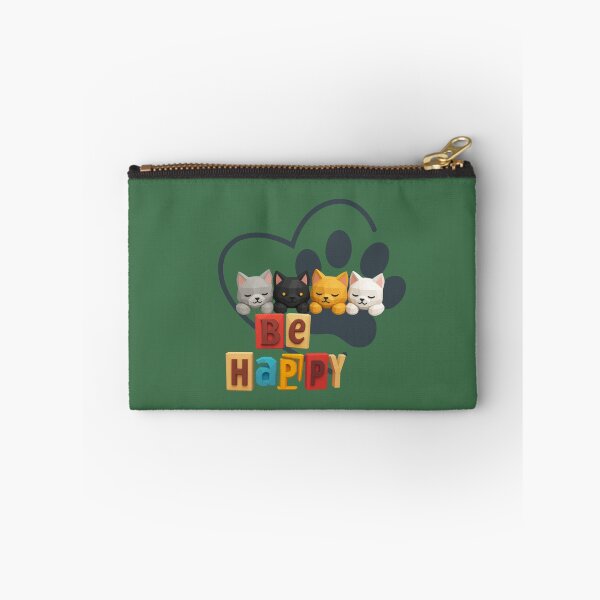 Item preview, Be Happy Kawaii Kittens with Paw Prints and Heart designed and sold by ArtMochis.