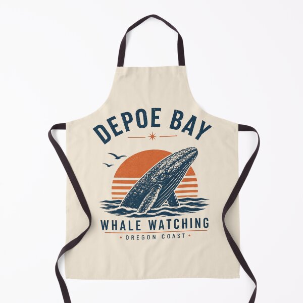 Item preview, Depoe Bay whale watching logo with sunset and whale designed and sold by Rue Design Company.