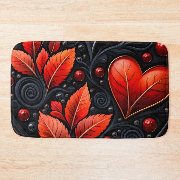 Item preview, Hearts 53 - Gothic Autumn Heart with Red Leaves designed and sold by NikaNavi.
