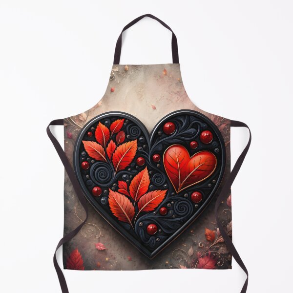 Item preview, Hearts 53 - Gothic Autumn Heart with Red Leaves designed and sold by NikaNavi.