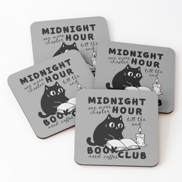 Item preview, Black Cat Reading, Midnight Hour Book Club, Cats, Coffee and Books, One More Chapter, Bookish designed and sold by Forevermore.