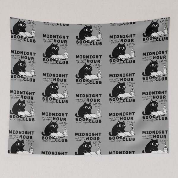 Item preview, Black Cat Reading, Midnight Hour Book Club, Cats, Coffee and Books, One More Chapter, Bookish designed and sold by Forevermore.