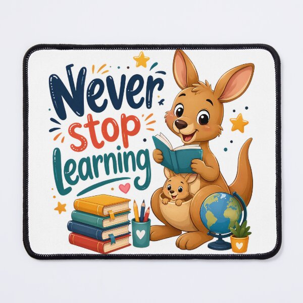 Item preview, Never Stop Learning – Cute Kangaroo Growth Mindset Back-to-School Design designed and sold by HoMya.