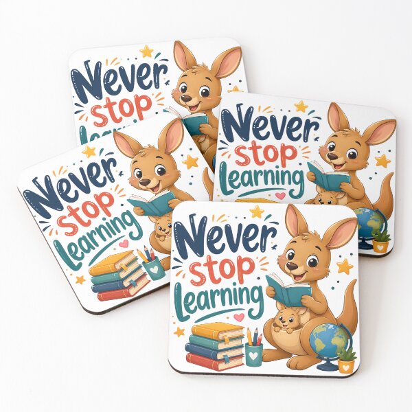 Item preview, Never Stop Learning – Cute Kangaroo Growth Mindset Back-to-School Design designed and sold by HoMya.