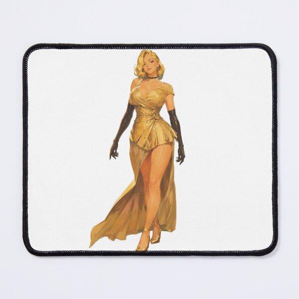 Item preview, Golden Evening Pin Up Girl | Original Vintage Glamour Elegance Art designed and sold by Cosplayvintage.