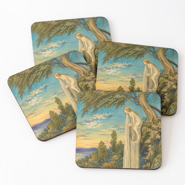 Item preview, The Waterfall Fairy by Ida Rentoul Outhwaite - Art Nouveau Wall Art – Ethereal Maiden Landscape – Fantasy Home Decor designed and sold by RickE.