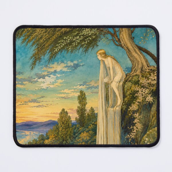 Item preview, The Waterfall Fairy by Ida Rentoul Outhwaite - Art Nouveau Wall Art – Ethereal Maiden Landscape – Fantasy Home Decor designed and sold by RickE.