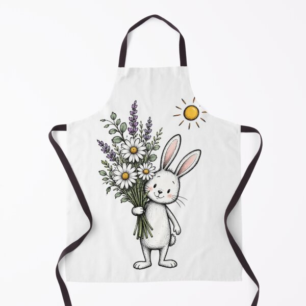 Item preview, Bunny Holding Wildflower Bouquet designed and sold by Snurly.