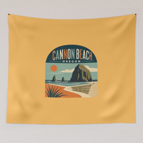 Item preview, Cannon Beach, Oregon vintage travel artwork designed and sold by Rue Design Company.