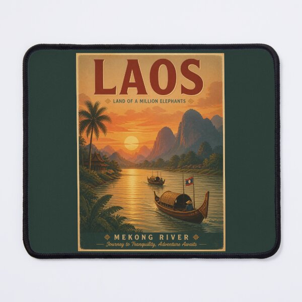 Item preview, Vintage Laos Poster designed and sold by GoodOldVintage.