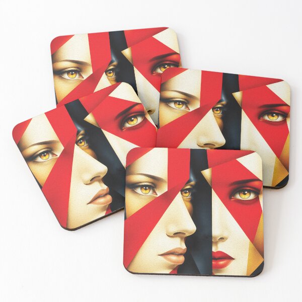 Item preview, Mirrored Faces – Geometric Pop Art Portrait designed and sold by RamyGallery.