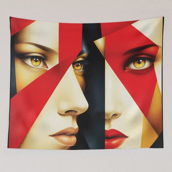 Item preview, Mirrored Faces – Geometric Pop Art Portrait designed and sold by RamyGallery.