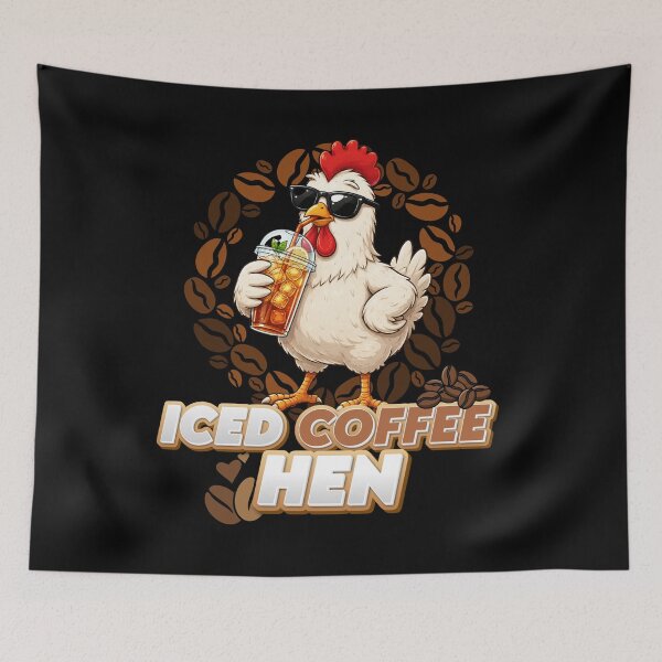 Item preview, Iced Coffee Hen Funny Coffee and Hen Lovers Design designed and sold by DarkRelicStudio.