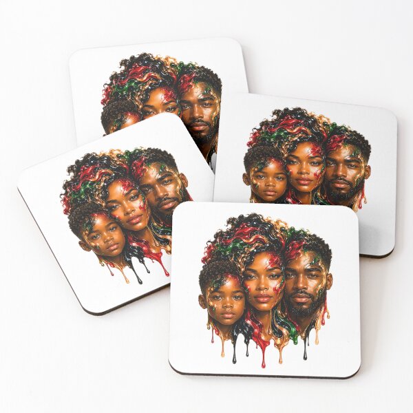 Item preview, African American Family Abstract Portrait | Juneteenth Afrocentric Art designed and sold by ArtSpark Studio.