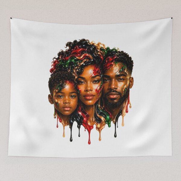 Item preview, African American Family Abstract Portrait | Juneteenth Afrocentric Art designed and sold by ArtSpark Studio.