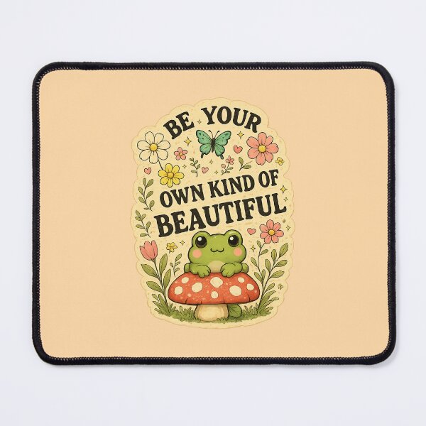 Item preview, Be Your Own Kind of Beautiful – Vintage Kawaii Frog & Mushroom Inspirational Sticker designed and sold by StickyDelights.
