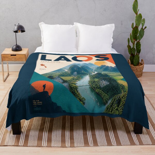 Item preview, Vintage Laos Poster designed and sold by GoodOldVintage.