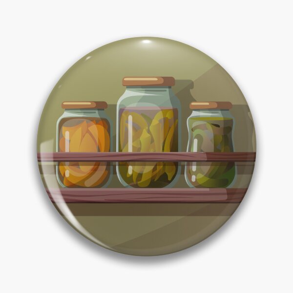 Item preview, Vintage Kitchen Shelf with Pickle Jars Illustration designed and sold by sinemosis.