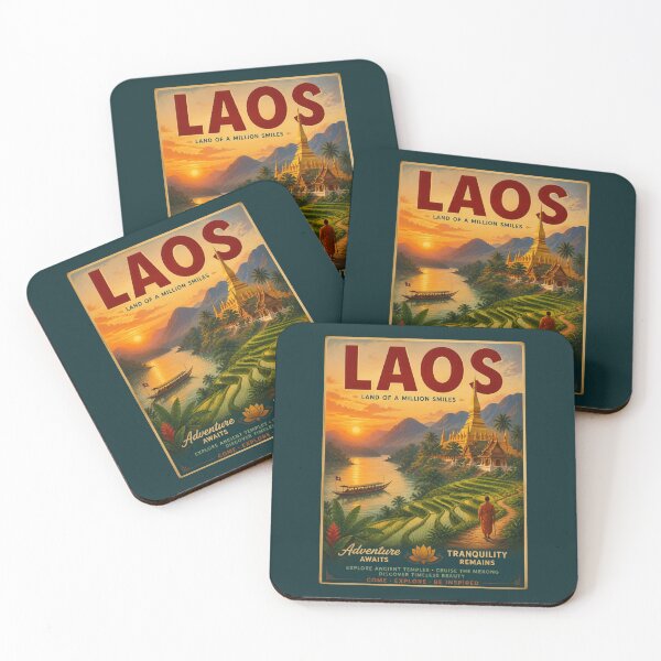 Item preview, Vintage Laos Poster designed and sold by GoodOldVintage.
