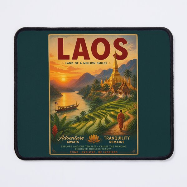 Item preview, Vintage Laos Poster designed and sold by GoodOldVintage.