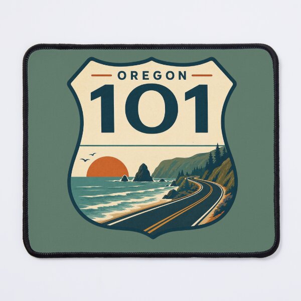 Item preview, Oregon Highway 101 coastal scenic road badge designed and sold by Rue Design Company.
