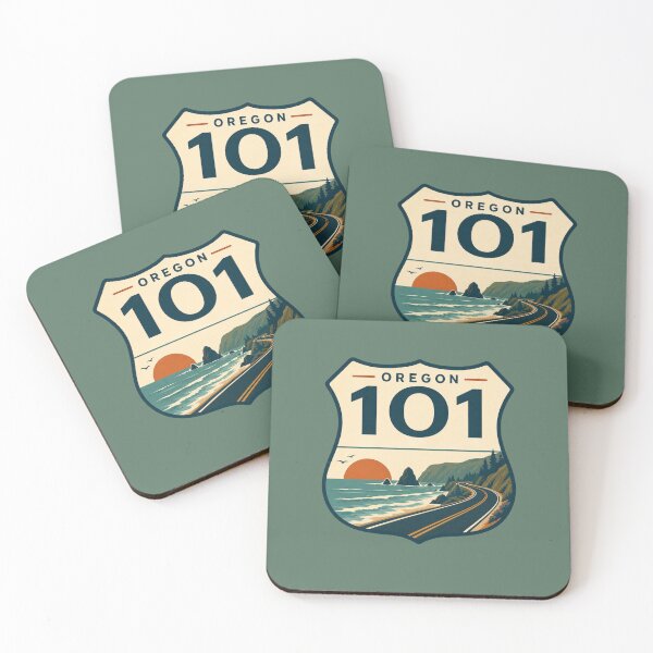 Item preview, Oregon Highway 101 coastal scenic road badge designed and sold by Rue Design Company.
