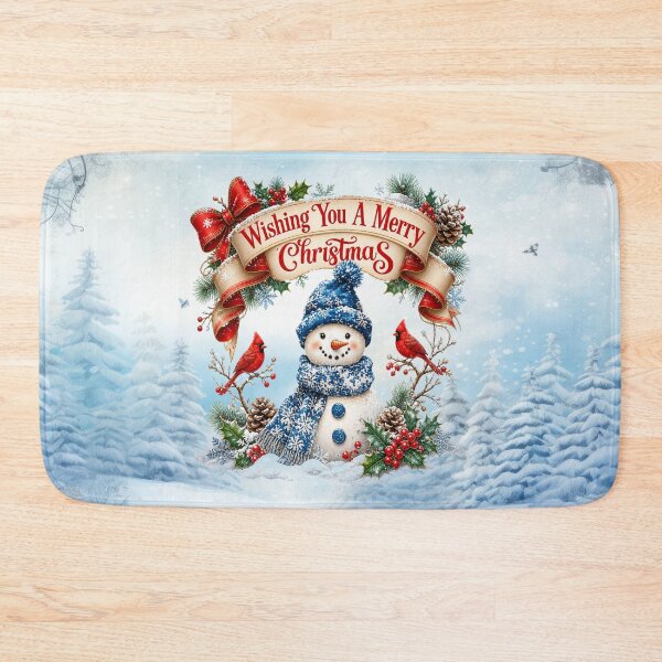 Item preview, Wishing You A Merry Christmas — Adorable Snowman Edition designed and sold by MysticOzzy.