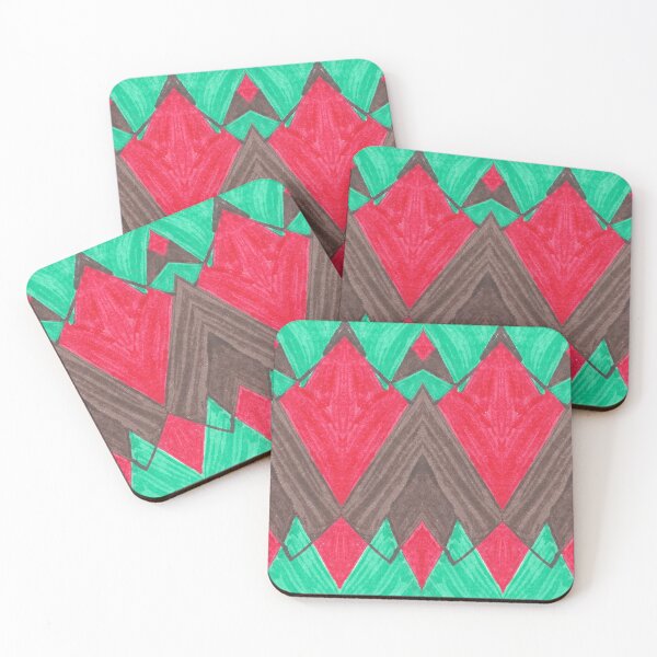Item preview, Simple Architecture- Red, Brown, Green Geometric Artwork designed and sold by Little Lucid Mind.