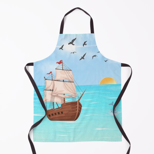 Item preview, Peaceful Sailing Boat with Dolphin | Ocean Nature Art designed and sold by CREATIVE HIVE.