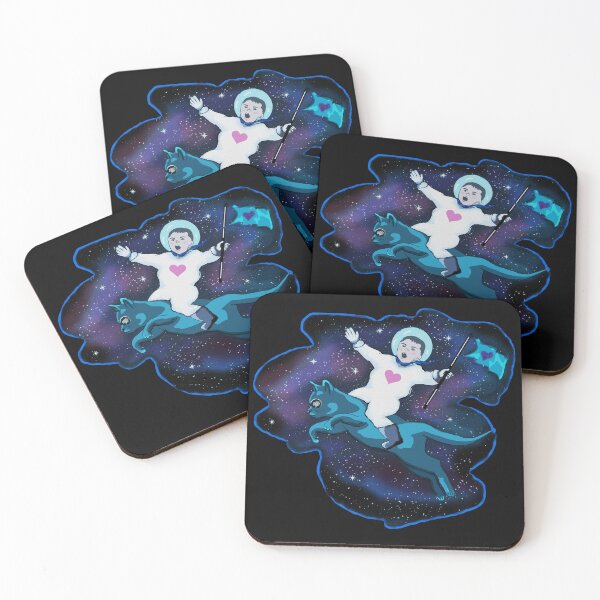 Item preview, Space Cat Riding Astronaut - Surreal Fever Dream  designed and sold by Kyradem.