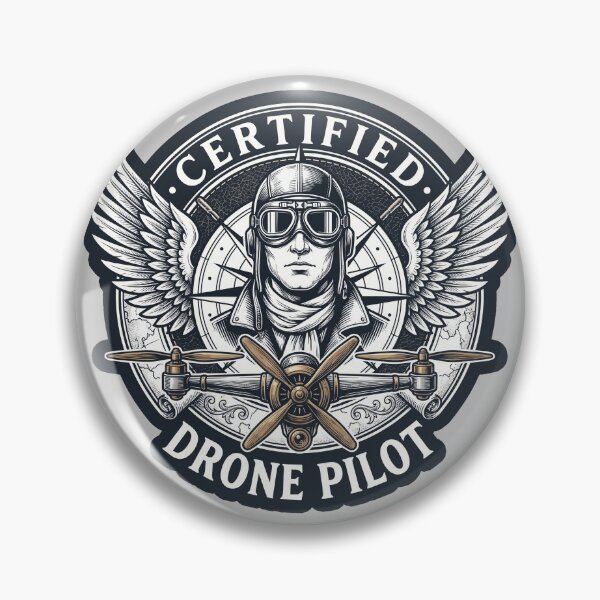Item preview, Certified Drone Pilot Vintage Aviator Wings UAV Emblem designed and sold by KiwiRider.