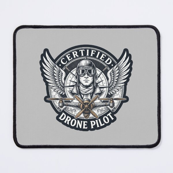 Item preview, Certified Drone Pilot Vintage Aviator Wings UAV Emblem designed and sold by KiwiRider.
