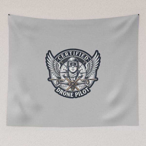 Item preview, Certified Drone Pilot Vintage Aviator Wings UAV Emblem designed and sold by KiwiRider.