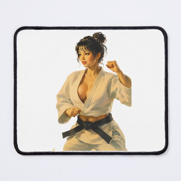 Item preview, Martial Arts Pin Up | Original Karate Girl Vintage Retro Fighter Illustration designed and sold by Cosplayvintage.