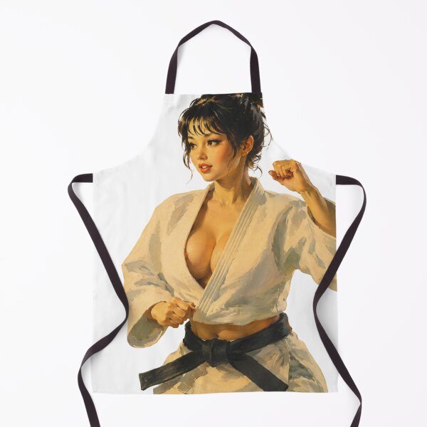 Item preview, Martial Arts Pin Up | Original Karate Girl Vintage Retro Fighter Illustration designed and sold by Cosplayvintage.