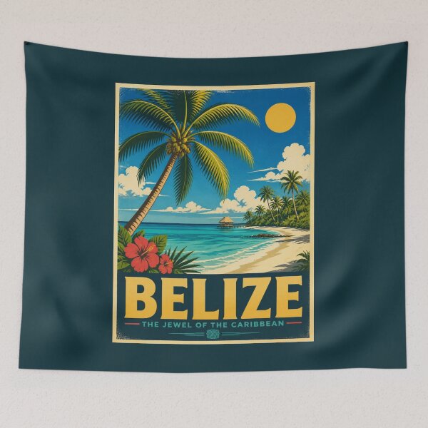 Item preview, Vintage Belize Poster designed and sold by GoodOldVintage.