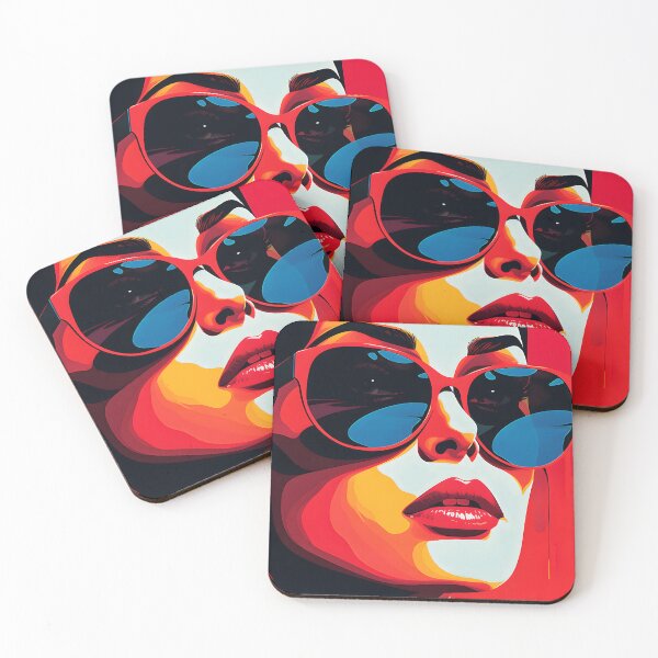 Item preview, Pop Art Fantasy Female Face And Chic Sunglasses designed and sold by DEC02.