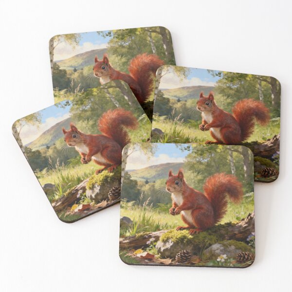 Item preview, Lake District Red Squirrel Wall Art Print, Summer Woodland Decor designed and sold by QuietCanvasArtworks.