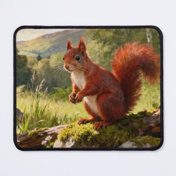 Item preview, Lake District Red Squirrel Wall Art Print, Summer Woodland Decor designed and sold by QuietCanvasArtworks.