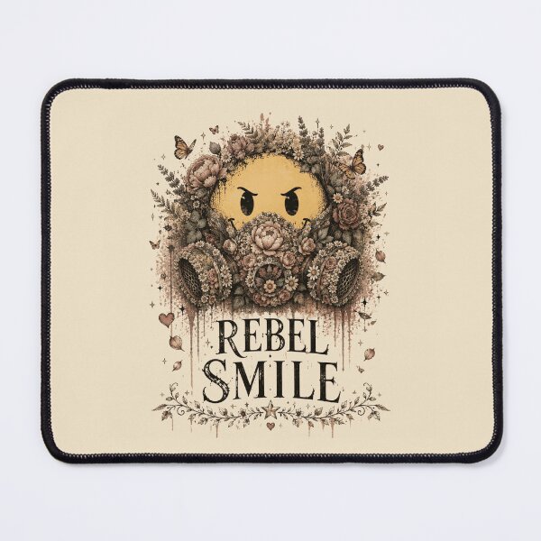 Item preview, Rebel Smile Floral Gas Mask Evil Smiley designed and sold by WillCraftx.