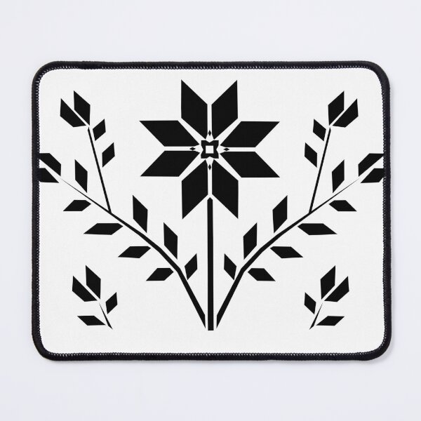 Item preview, Geometric Wildflower Black and White Floral Art designed and sold by matybrak.