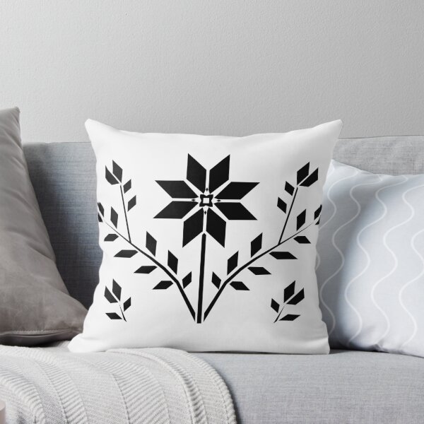 Item preview, Geometric Wildflower Black and White Floral Art designed and sold by matybrak.