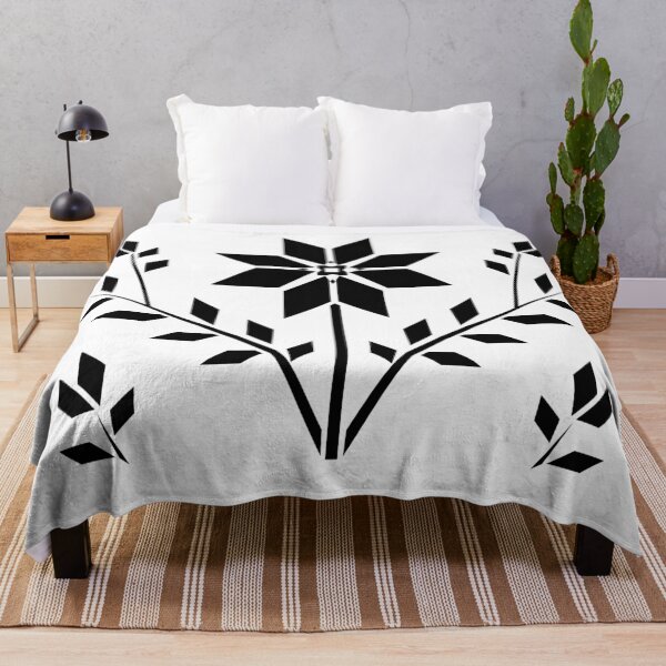 Item preview, Geometric Wildflower Black and White Floral Art designed and sold by matybrak.