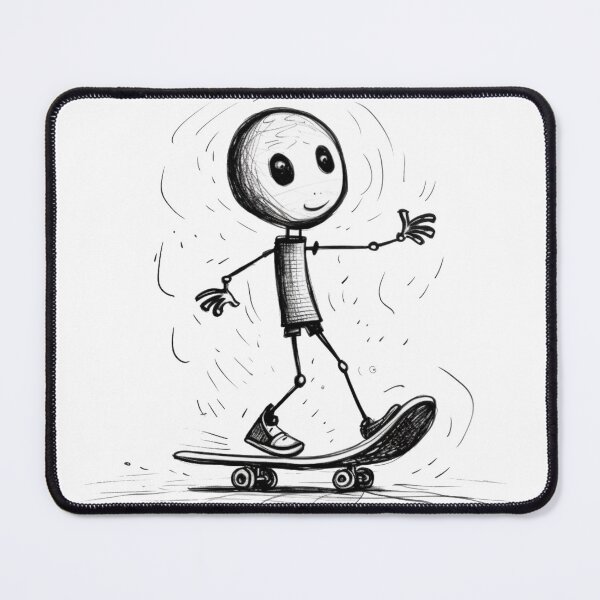 Item preview, Happy Stickman On Skateboard designed and sold by OrphanSktboards.