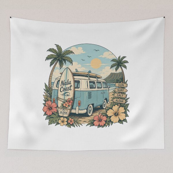 Item preview, Nalu Coast Surf Van | Vintage Hawaiian Camper | Surf Trip  designed and sold by Nalu Coast.