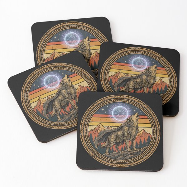 Item preview, Retro Holographic Moon Knight Wolf Vintage Badge designed and sold by DuckOddity.
